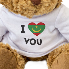 I LOVE YOU (MAURITANIA FLAG) - Teddy Bear - Mauritanian Romantic Gift Present
