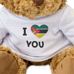 I LOVE YOU (MOZAMBIQUE FLAG) - Teddy Bear - Cute - Romantic Gift Present