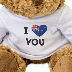 I LOVE YOU (NEW ZEALAND FLAG) - Teddy Bear - Cute - Romantic Kiwi Gift Present