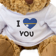 I LOVE YOU (NAURU FLAG) - Teddy Bear - Cute Cuddly Soft - Romantic Gift Present