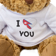 I LOVE YOU (NEPALESE FLAG) - Teddy Bear - Cute - Nepal Romantic Gift Present