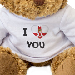 I LOVE YOU (NORTHERN IRELAND FLAG) - Teddy Bear - Cute - Romantic Gift Present