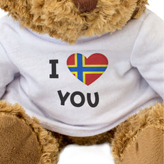 I LOVE YOU (ORKNEY FLAG) - Teddy Bear - Cute Cuddly - Romantic Gift Present