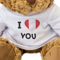 I LOVE YOU (PERUVIAN FLAG) - Teddy Bear - Cute - Romantic Peru Gift Present