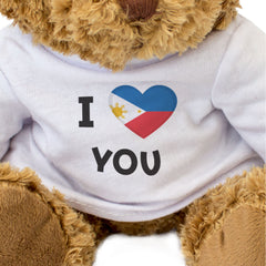 I LOVE YOU (FILIPINO FLAG) - Teddy Bear - Philippines Romantic Gift Present
