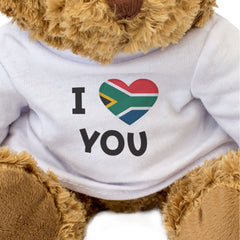 I LOVE YOU (SOUTH AFRICA FLAG) - Teddy Bear - Cute - Romantic Gift Present