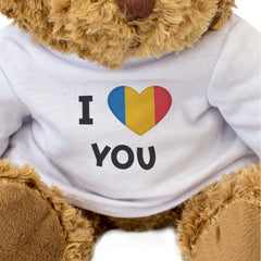 I LOVE YOU (ROMANIAN FLAG) - Teddy Bear - Cute - Romantic Romania Gift Present