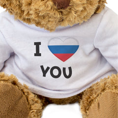 I LOVE YOU (RUSSIAN FLAG) - Teddy Bear - Cute - Romantic Russia Gift Present