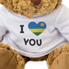 I LOVE YOU (RWANDA FLAG) - Teddy Bear - Cute - Rwandan Romantic Gift Present