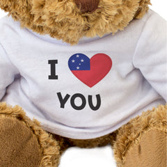 I LOVE YOU (SAMOA FLAG) - Teddy Bear - Cute - Romantic Samoan Gift Present