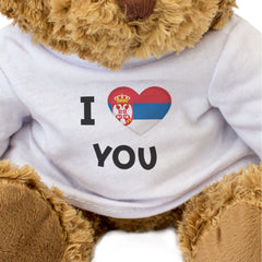 I LOVE YOU (SERBIAN FLAG) - Teddy Bear - Cute - Romantic Serbia Gift Present