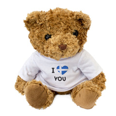 I LOVE YOU (SHETLAND FLAG) - Teddy Bear - Cute Cuddly - Romantic Gift Present