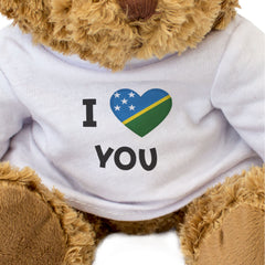 I LOVE YOU (SOLOMON ISLANDS FLAG) - Teddy Bear - Cute - Romantic Gift Present