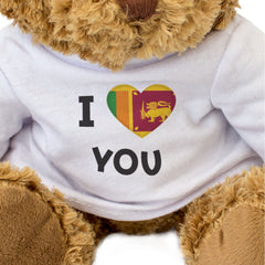 I LOVE YOU (SRI LANKAN FLAG) - Teddy Bear - Sri Lanka Romantic Gift Present