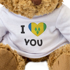 I LOVE YOU (ST VINCENT FLAG) - Teddy Bear - Cute - Romantic Gift Present