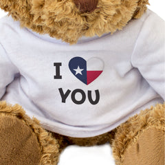 I LOVE YOU (TEXAS FLAG) - Teddy Bear - Cute - Romantic Partner Gift Present