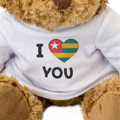 I LOVE YOU (TOGO FLAG) - Teddy Bear - Cute - Togolese Romantic Gift Present