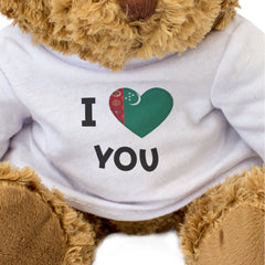 I LOVE YOU (TURKMENISTAN FLAG) - Teddy Bear - Cute - Romantic Gift Present