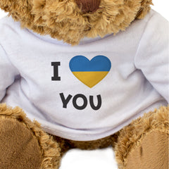 I LOVE YOU (UKRAINIAN FLAG) - Teddy Bear - Cute - Romantic Ukraine Gift Present
