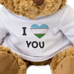 I LOVE YOU (UZBEKISTAN FLAG) - Teddy Bear - Cute - Uzbek Romantic Gift Present