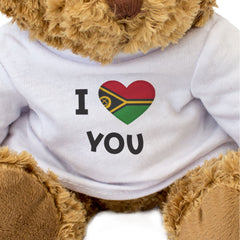 I LOVE YOU (VANUATU FLAG) - Teddy Bear - Cute Cuddly - Romantic Gift Present