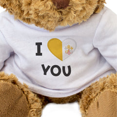 I LOVE YOU (VATICAN CITY FLAG) - Teddy Bear - Cute - Romantic Gift Present