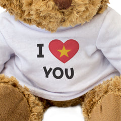 I LOVE YOU (VIETNAMESE FLAG) - Teddy Bear - Cute - Vietnam Romantic Gift Present