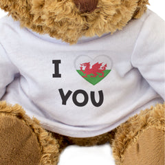 I LOVE YOU (WELSH FLAG) - Teddy Bear - Cute - Romantic Wales Gift Present
