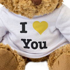 I LOVE YOU (YELLOW HEART) - Teddy Bear - Romantic Valentine's Day Gift Present