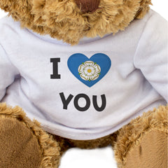I LOVE YOU (YORKSHIRE FLAG) - Teddy Bear - Cute Cuddly - Romantic Gift Present
