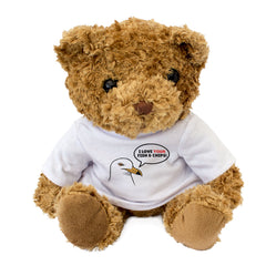 I LOVE YOUR FISH & CHIPS (EVIL SEAGULL) - Teddy Bear - Cute - Funny Gift Present