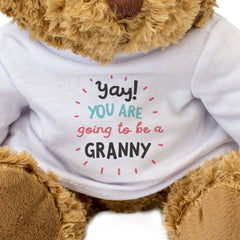 YAY YOU ARE GOING TO BE A GRANNY - Cute Cuddly Soft - Teddy Bear - Gift Present