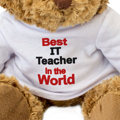 BEST IT TEACHER IN THE WORLD - Teddy Bear - Cute Cuddly Soft - Gift Present