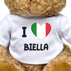 I LOVE BIELLA (ITALY FLAG) - Teddy Bear - Funny Souvenir Gift Present - Image 2