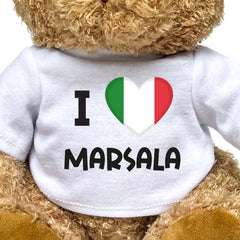 I LOVE MARSALA (ITALY FLAG) - Teddy Bear - Funny Souvenir Gift Present - Image 2