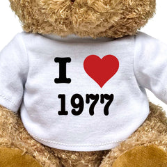 I LOVE 1977 - Teddy Bear - Cute Cuddly Soft - Funny Birthday Gift Present - Image 2