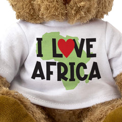 I LOVE AFRICA (CONTINENT) - Teddy Bear - Cute Cuddly Soft - Gift Present