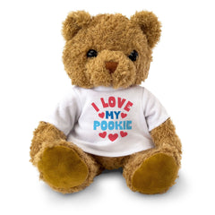 I LOVE MY POOKIE (HEARTS) - Teddy Bear - Cute Cuddly Soft Adorable - Gift Present