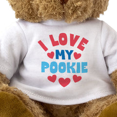 I LOVE MY POOKIE (HEARTS) - Teddy Bear - Cute Cuddly Soft Adorable - Gift Present