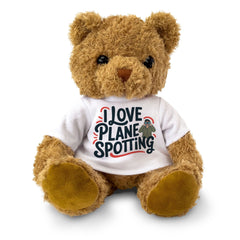 I LOVE PLANE SPOTTING (BINOCULARS) - Teddy Bear - Cute Cuddly - Gift Present