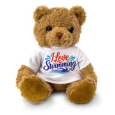 I LOVE SWIMMING (ARTWORK) - Teddy Bear - Cute Cuddly Soft - Gift Present