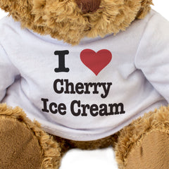 I LOVE CHERRY ICE CREAM - Teddy Bear - Cute Cuddly Soft Adorable - Gift Present
