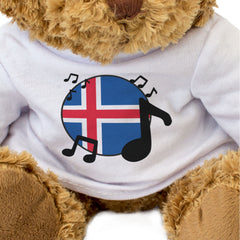 ICELAND FLAG (MUSICAL NOTES) - Teddy Bear - Icelandic Music Fan Gift Present