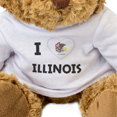 I Love Illinois Flag - Teddy Bear