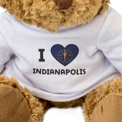 I LOVE INDIANAPOLIS (INDIANA FLAG) - Teddy Bear - Cute Cuddly - Gift Present