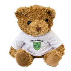 IRELAND (THREE SHAMROCKS ON GREEN FIELD) - Teddy Bear - Irish Gift Present