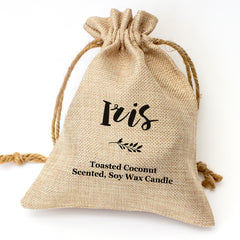 Iris personalised toasted coconut candle gift set
