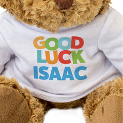 GOOD LUCK ISAAC - Teddy Bear - Cute Cuddly Soft Adorable - Funny Gift Present