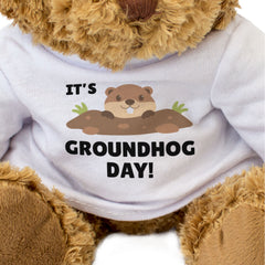 IT'S GROUNDHOG DAY! - Teddy Bear - Cute Cuddly - Funny February 2nd Gift Present