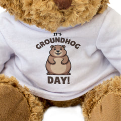 IT'S GROUNDHOG DAY! - Teddy Bear - Cute Cuddly - Funny February 2nd Gift Present